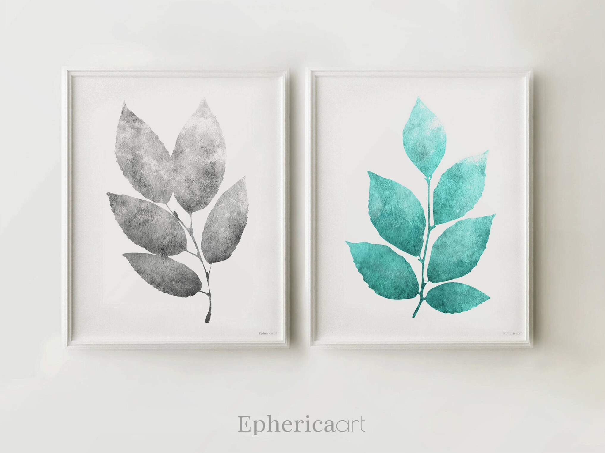 Grey and Teal wall art set of 3 wall prints Above sofa wall Etsy