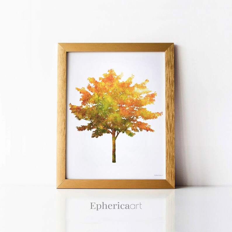 Nature print Fall Tree wall art Autumn tree artwork for walls Fall PRINTABLE wall decor Fall decor Season Tree print Nature home decor