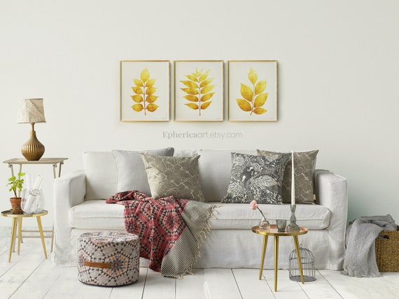 Mustard Yellow Wall Decor Home Decor Download Botanic Print Set Mustard Wall Art Living Room Prints 16x20 Digital Art Printable Posters