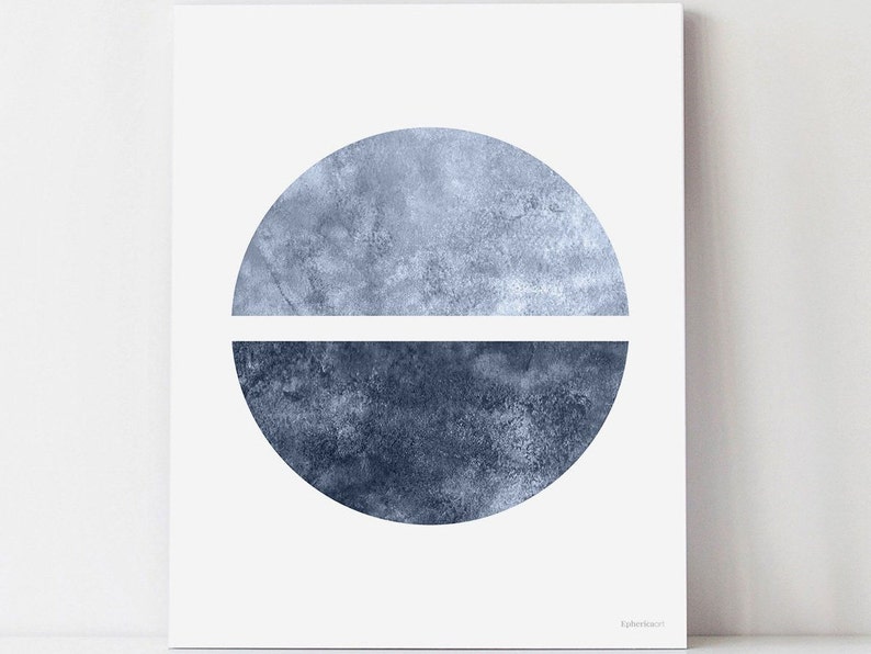 Blue Gray wall art Trio of prints Modern home wall décor Etsy