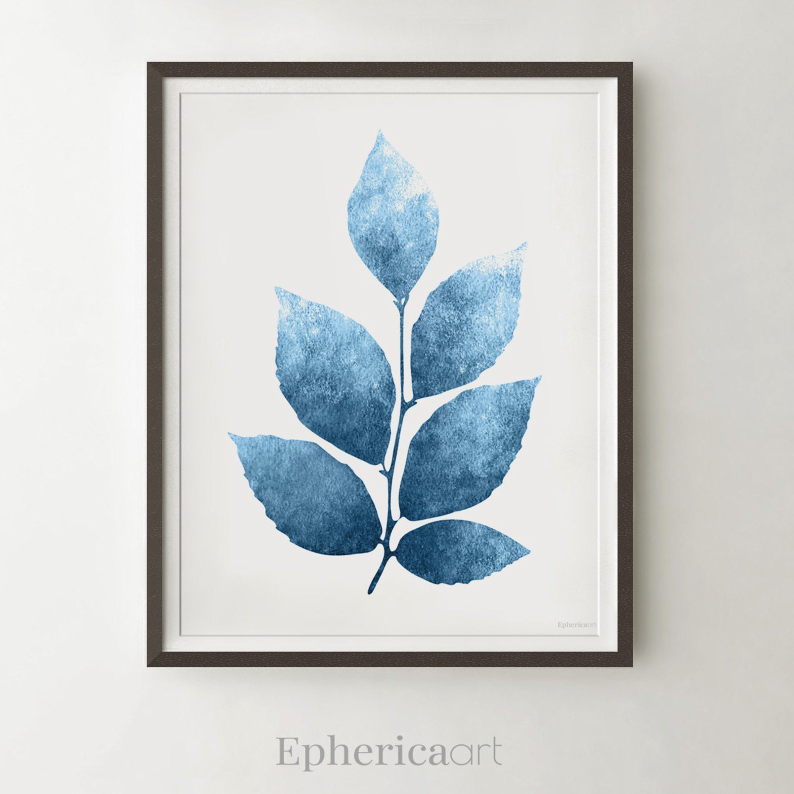 Mustard Yellow and Blue Wall Art DOWNLOAD Colorful Botanical Etsy