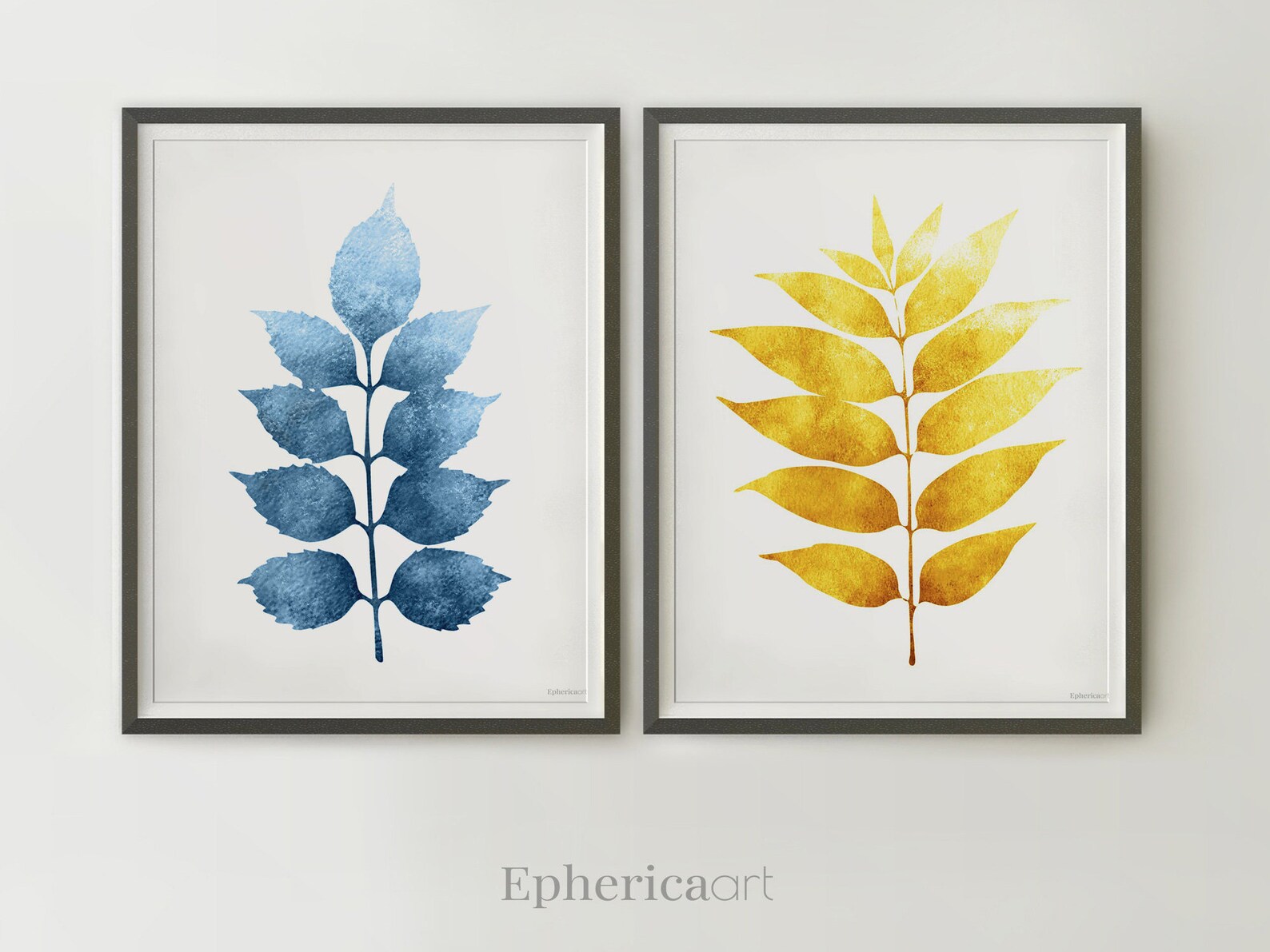 Yellow Blue Art Prints Navy Yellow Wall Art PRINTABLE Posters Etsy