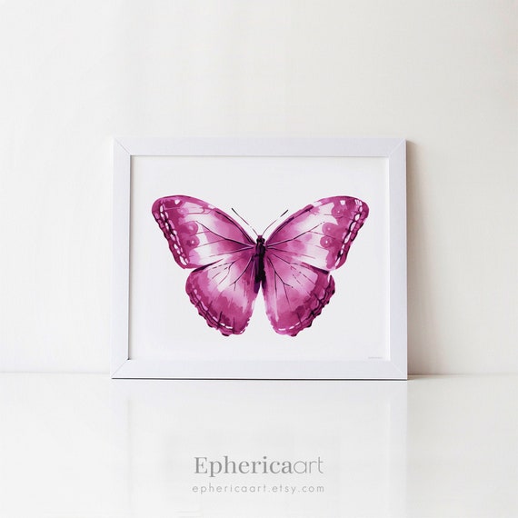 Butterfly Art Digital Download Butterfly Picture Bedroom Wall Print Over The Bed Red Purple Decor For Walls Plum Wall Art For Room Decor