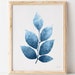 Bathroom Wall Decor Blue Leaves Prints, Navy Blue PRINTABLE Bathroom ...