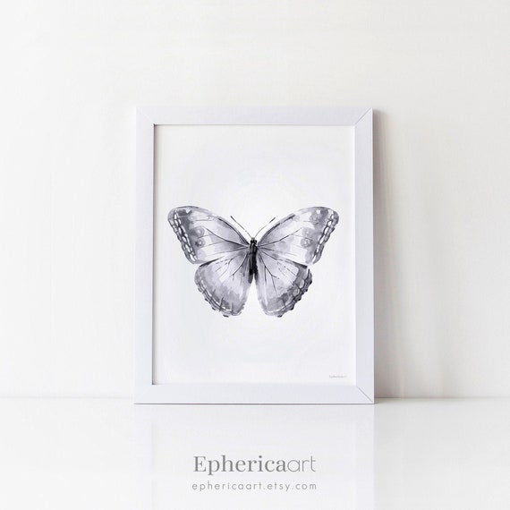 Gray Butterfly Picture For Nursery Decor Girls Room Wall Print Grey Nursery Printable Art Little Girl Bedroom Decor Ideas For Small Spaces