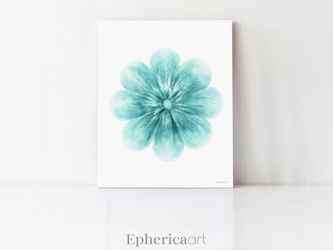 Teal Gold Art Above Bed Decor Girls Room Art Set of 6 Prints Etsy