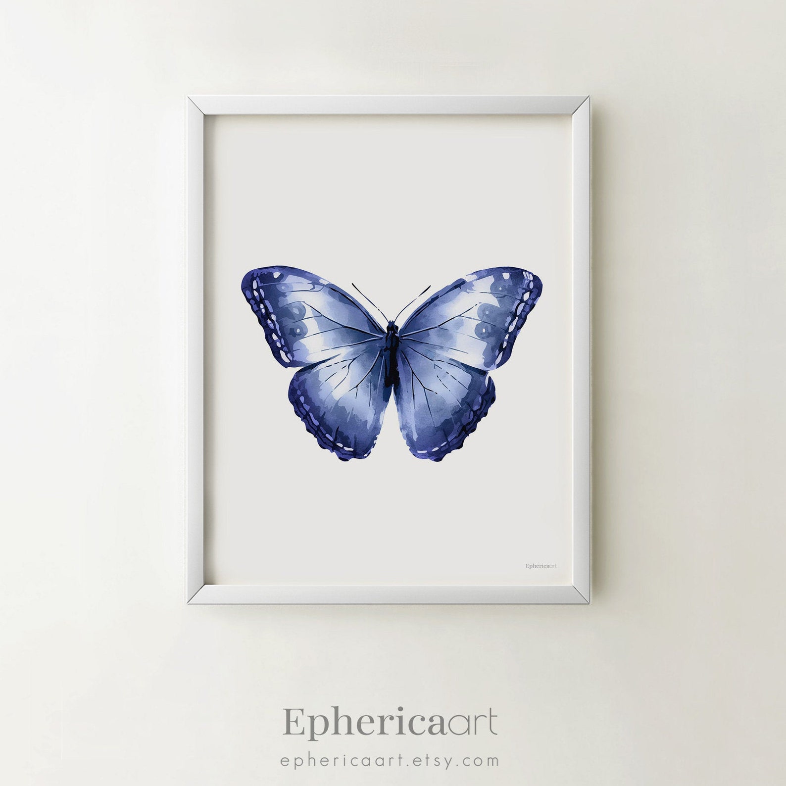 Navy Blue Butterfly wall art Blue Nursery decor Navy Etsy