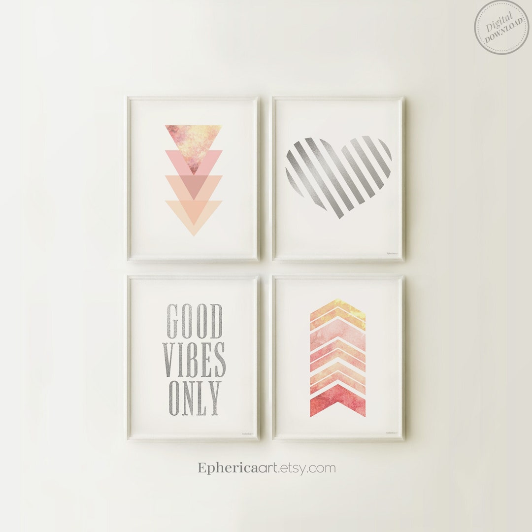 Wall Prints for Teenage Girls Bedroom Decor Good Vibes Only Etsy