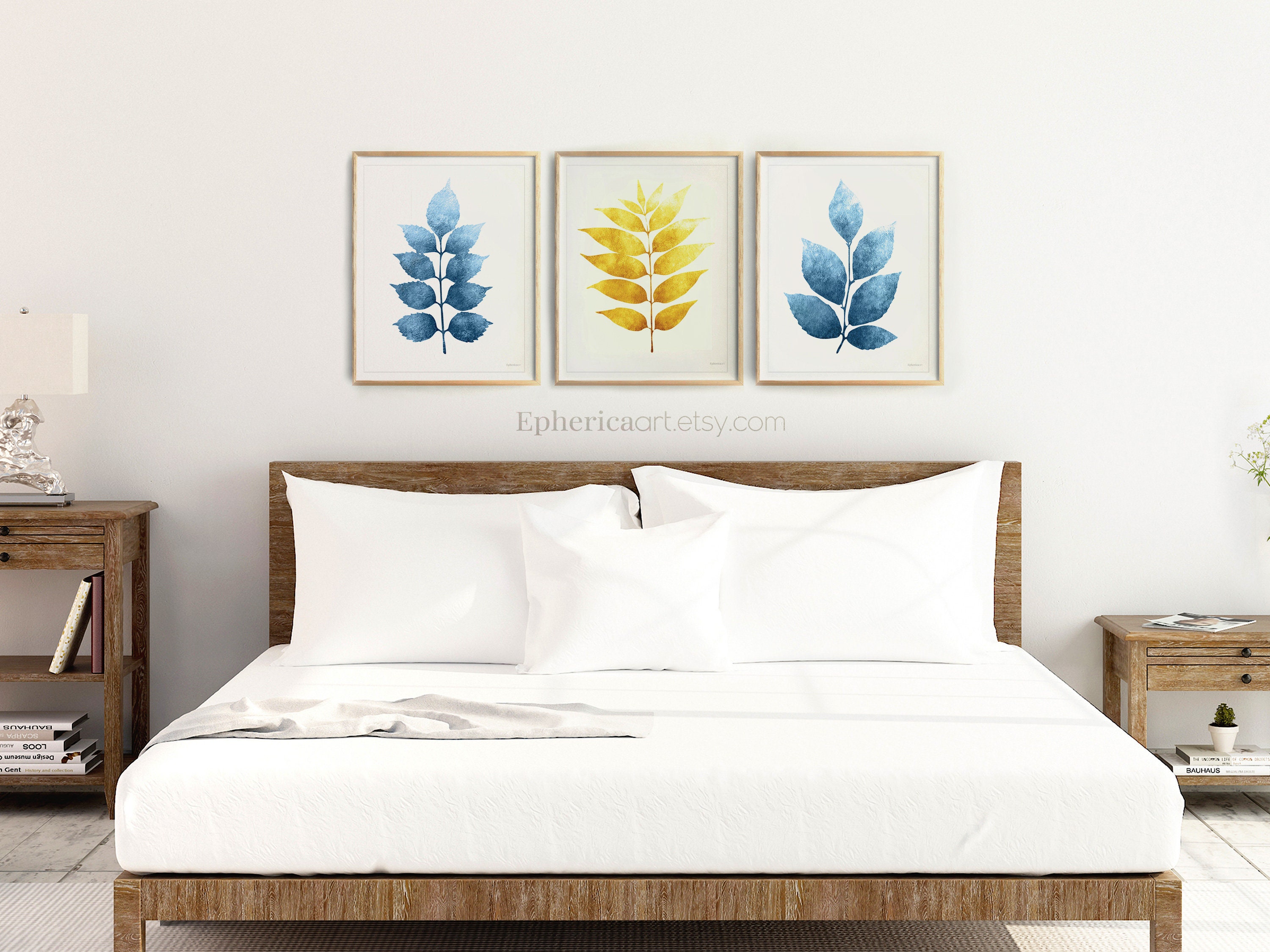 Gelbe Marine Master Schlafzimmer Kunstidee 3 Stück | Etsy