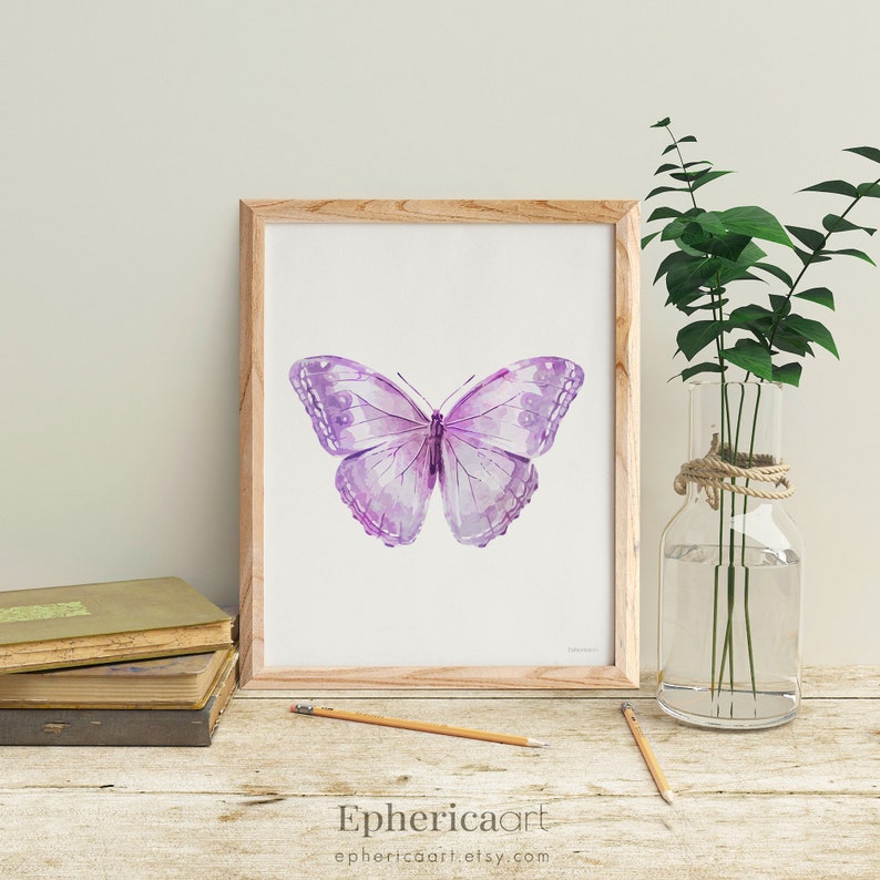 Light Purple Butterfly Wall Art Baby Girl Room Decor Etsy