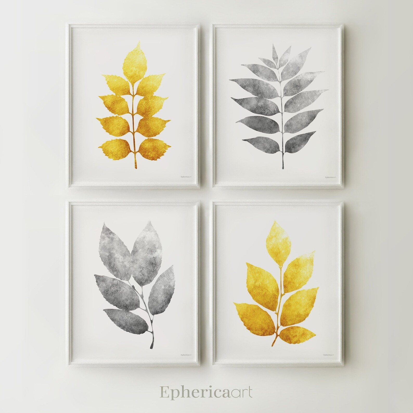 Printable Digital Art Prints DOWNLOAD Ochre Yellow and Gray Etsy