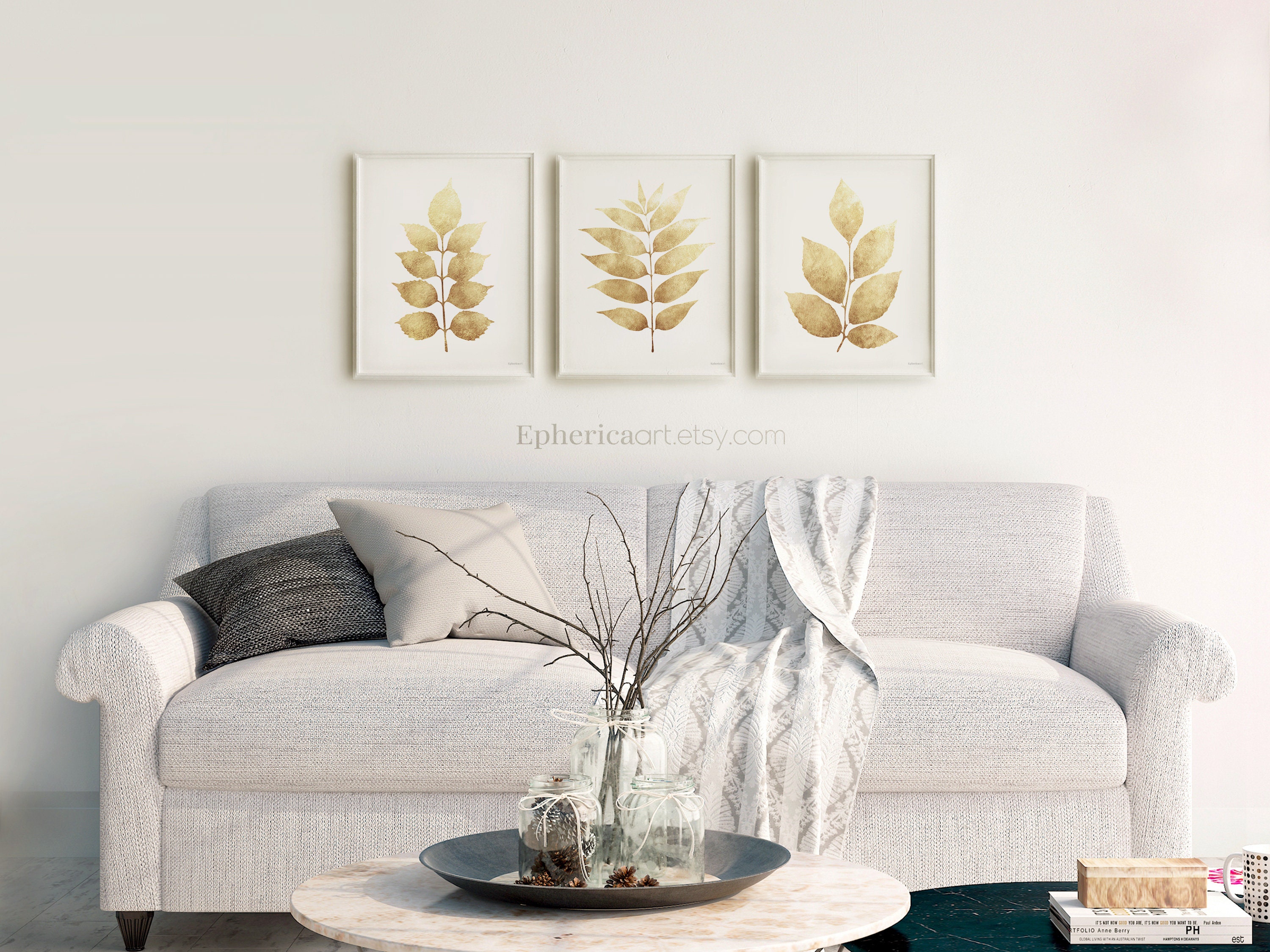 Master Bedroom wall art Above bed print set of 3 beige | Etsy