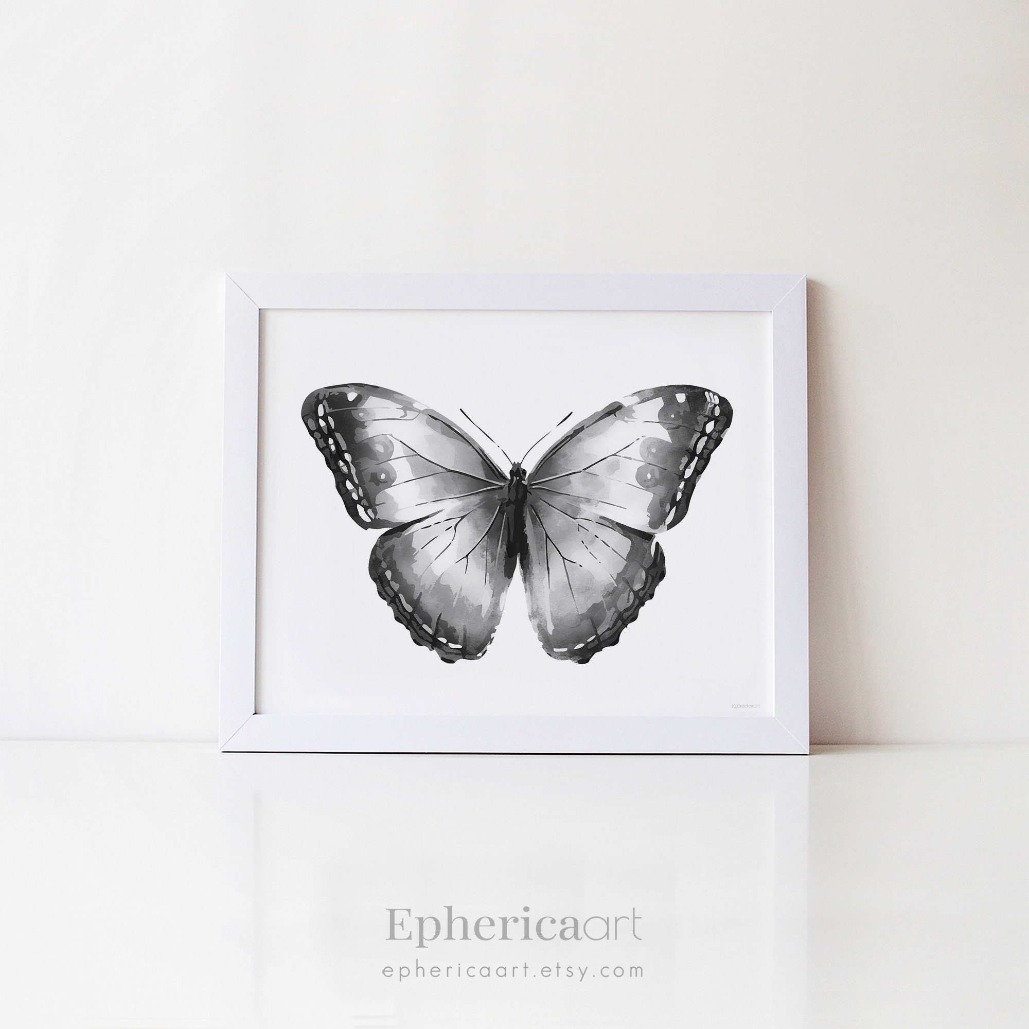 Black Butterfly art print wall decor Black Bedroom dorm wall Etsy
