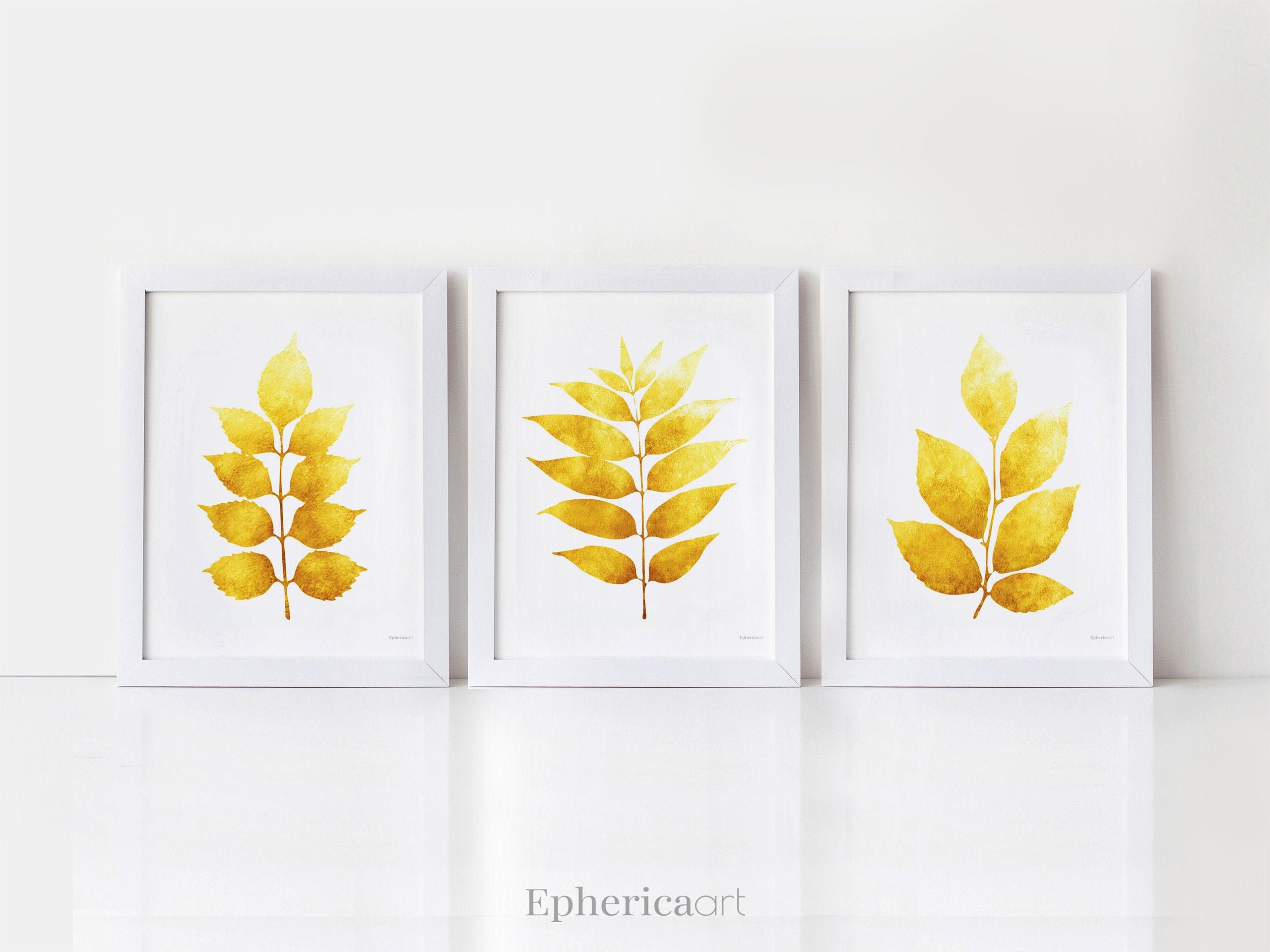 Gelbes Set von 3 Drucken Kleine Wandkunst 8x10 Wandbilder für | Etsy