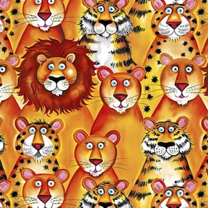 Jungle Buddies Lions and Tigers from Blank Textiles