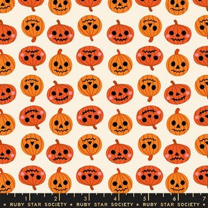 Freaky Familiars Cats on Jack 'o Lanterns in Orange by Alexia Abegg for Ruby Star Society