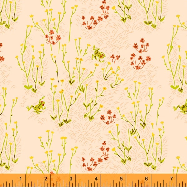 Tall Buttercups from West Hill in Palest Pink by Heather Ross for Windham Fabrics