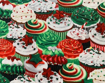 Sweet Holidays by Greta Lynn for Kanvas by Benartex Fabrics Christmas Cupcakes