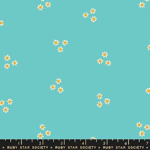 Flowerland in Turquoise by Melodie Miller for Ruby Star Society