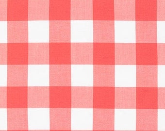 Carolina Gingham 1 inch in Coral by Robert Kaufman