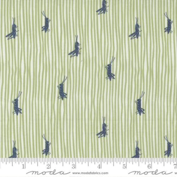 Garden Society Crickets in Pistachio by Crystal Manning for Moda Fabrics