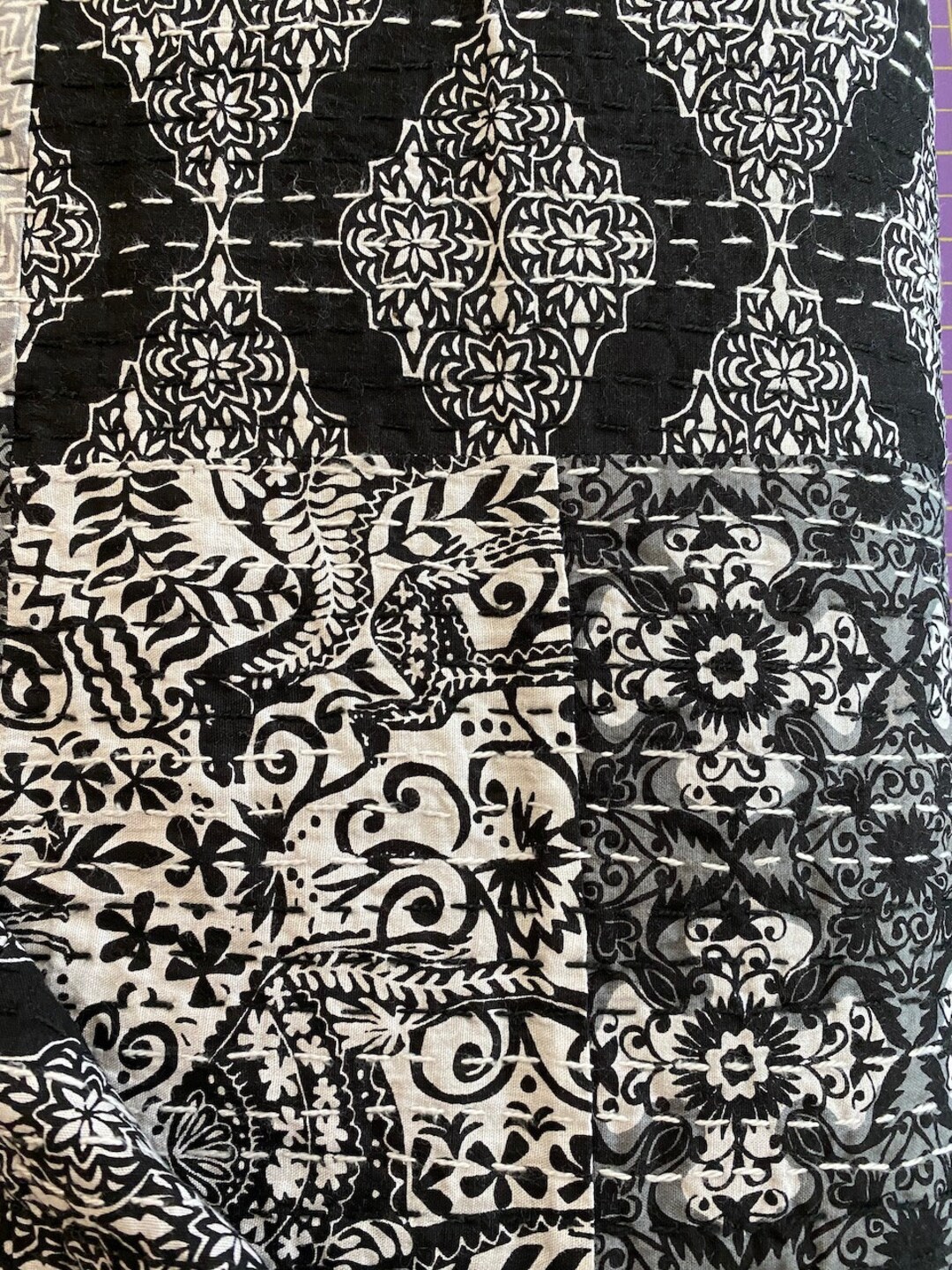 Kantha Cloth Charmed Onyx by Valori Wells for Free Spirit Etsy