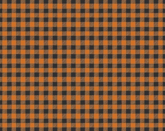 Orange/Black Gingham from Bad to the Bone by My Mind's Eye for Riley Blake Designs