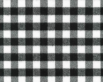 May include: Black and white checkered fabric. The pattern features a classic gingham design with evenly spaced squares. The fabric has a slightly textured appearance, with a matte finish. This textile is suitable for various crafting and sewing projects.