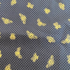 Honey Bee by Lewis and Irene Gold Metallic Bees on Charcoal