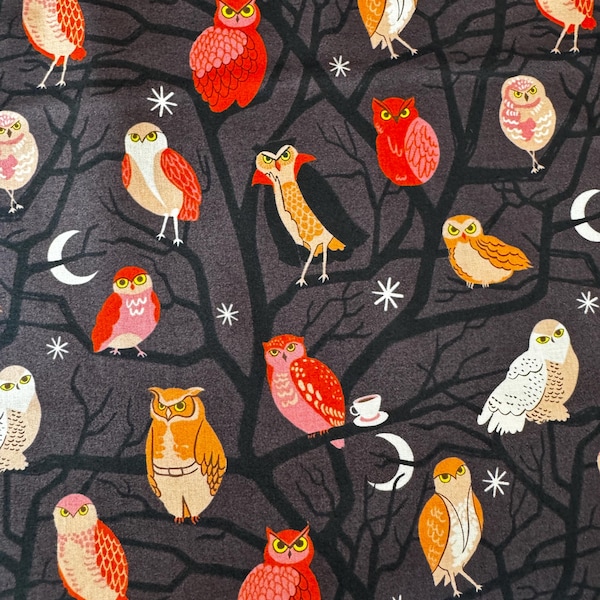 Freaky Familiars Owls on Eggplant by Melody Miller for Ruby Star Society