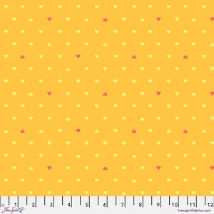 Besties by Tula Pink for Free Spirit Fabrics - Unconditional Love in Buttercup