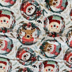 Christmas Squad by Mia Charro for Free Spirit Fabrics Fuzzy Friends in Ivory