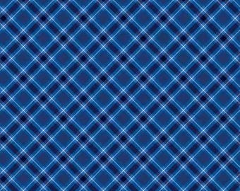 Plaid 108'' Wideback by Nicole DeCamp for Benartex in Navy