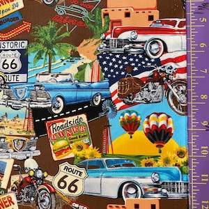 Life&#39;s a Kick by Sher Sester for Blank Quilting Route 66 Fabric FAT QUARTERS ONLY