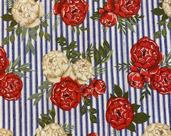 Heart of America Roses and Stripes by Loni Harris for 3 Wishes Fabric