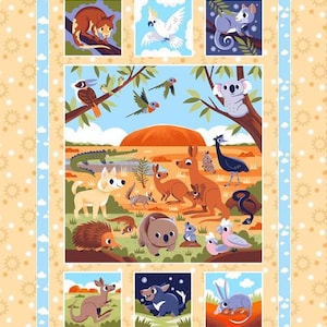 Aussie Oz-Born Panel by Mel Matthews for Studio e Fabrics