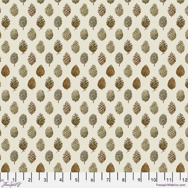 Woodland Blooms by Sanderson for Free Spirit Fabrics in Pinecones