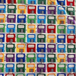 Data Point by Judy Gauthier for Studio e Fabrics Retro Floppy Disks