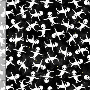 Glow in the Dark Aliens from Timeless Treasures Fabrics