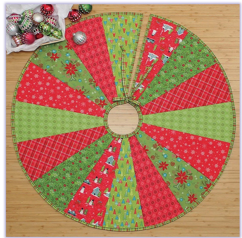 Quilt As You Go Tree Skirt by June Tailor- Pattern printed on Batting –  Aurora Sewing Center