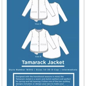 Tamarack Jacket by Grainline Studios Sizes 14-30