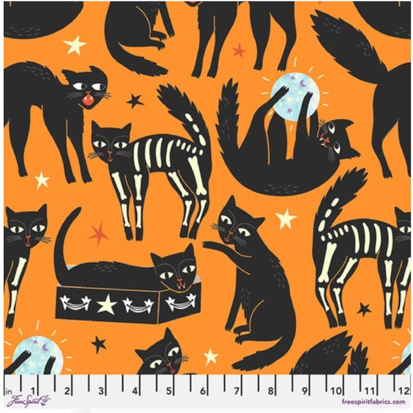 Nine Lives from Spellbound by Maude Asbury for Free Spirit Fabrics Glow in the Dark Fabric