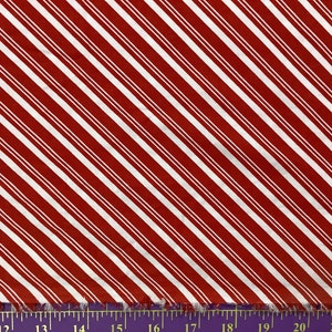 Red & White Striped Quilt Shop Quality Cotton Candy Cane