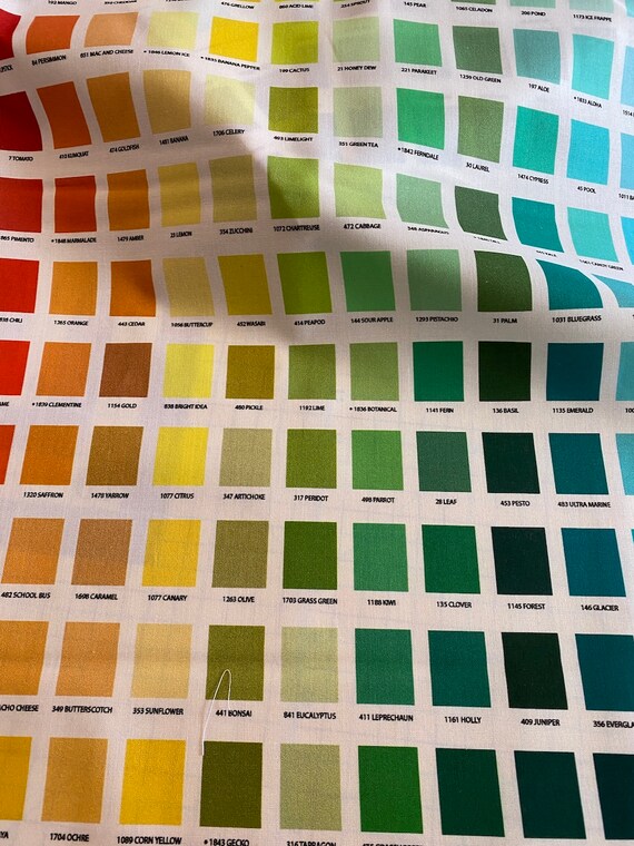 Kona Printed Color Chart Panel By Robert Kaufman Fabrics Etsy