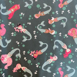 Ahoy Mermaids by Melissa Mortenson for Riley Blake Fabrics Mermaid print