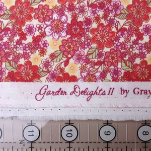 Blossoms in Coral from Garden Delights II by Gray Sky Studio for In the Beginning Fabrics 5GSF-1 image 3