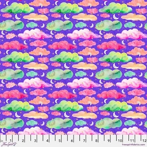 Magic Friends Magic Sky by Mia Charro for Free Spirit Fabrics in Violet