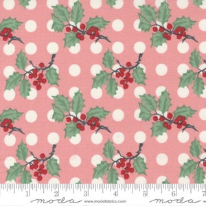 Holly Jolly Cheeky 31182 15 Moda #1 Holly on Pink by Urban Chiks for Moda Fabrics