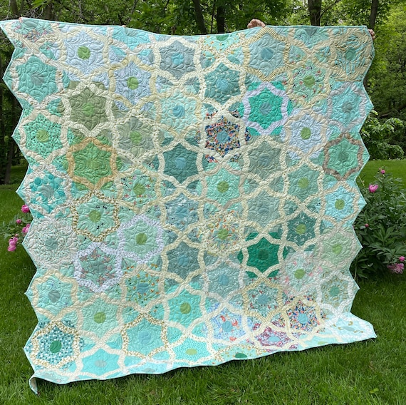 星形パターンのキルトテーブルカバー 星型パターンのキルト 星形パターンのキルトテーブルカバー 星型パターンの