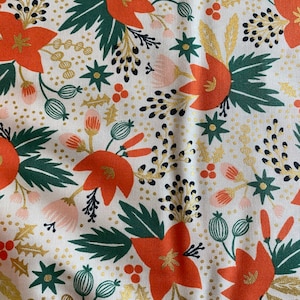Rifle Paper Holiday Classics Poinsettia Fabric